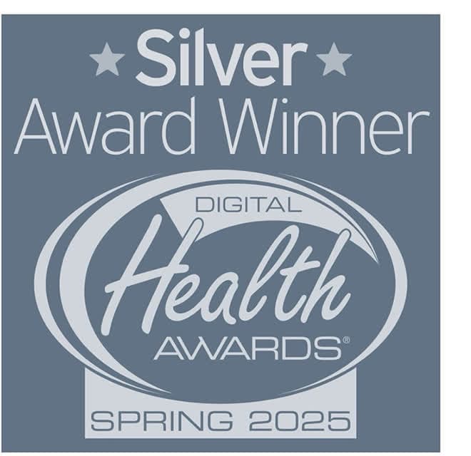 Digital Health Awards silver award badge for SkillFlix for Autistic Young Adults